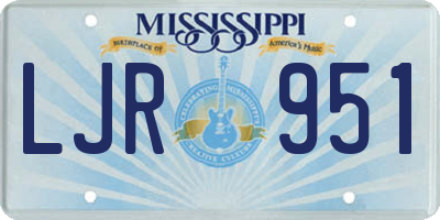 MS license plate LJR951