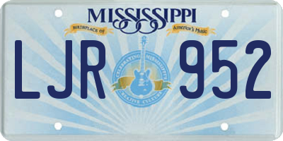 MS license plate LJR952