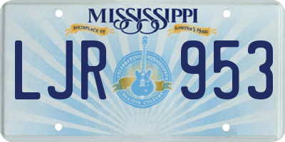 MS license plate LJR953