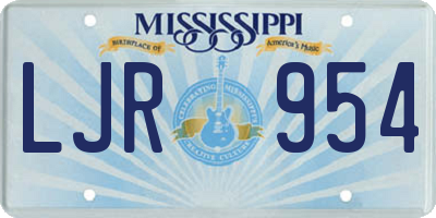 MS license plate LJR954