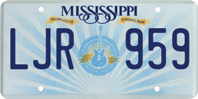 MS license plate LJR959