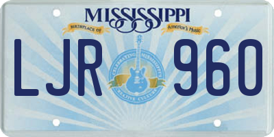 MS license plate LJR960