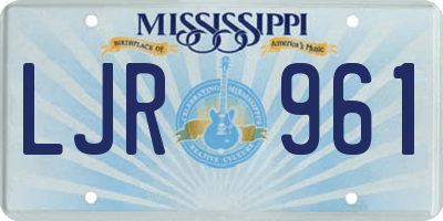 MS license plate LJR961