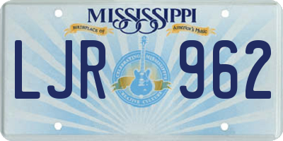 MS license plate LJR962