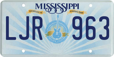 MS license plate LJR963