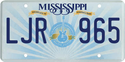 MS license plate LJR965