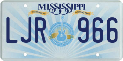 MS license plate LJR966