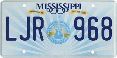 MS license plate LJR968