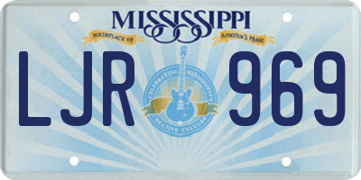 MS license plate LJR969