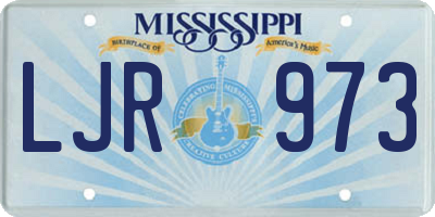 MS license plate LJR973