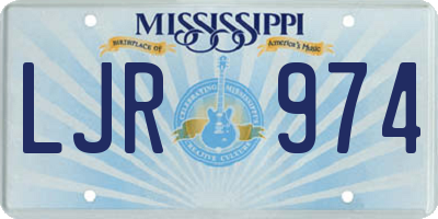 MS license plate LJR974