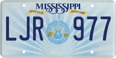 MS license plate LJR977