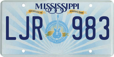 MS license plate LJR983