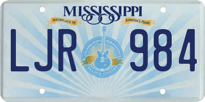 MS license plate LJR984