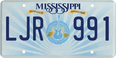 MS license plate LJR991
