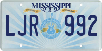 MS license plate LJR992