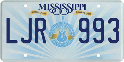 MS license plate LJR993