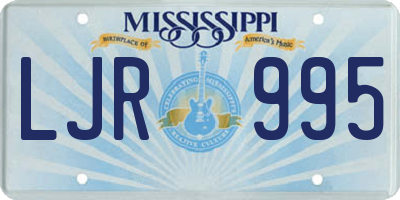 MS license plate LJR995