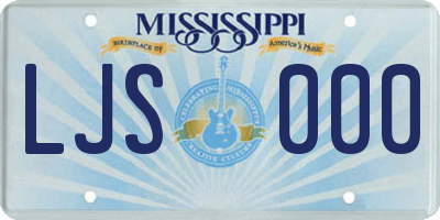 MS license plate LJS000
