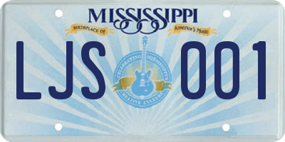 MS license plate LJS001