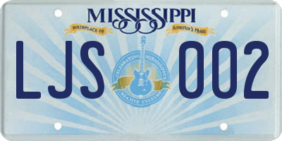 MS license plate LJS002