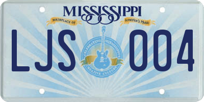 MS license plate LJS004