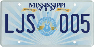 MS license plate LJS005