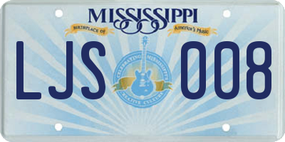 MS license plate LJS008