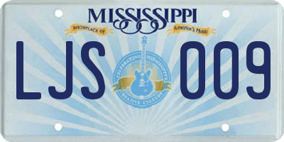 MS license plate LJS009