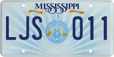 MS license plate LJS011