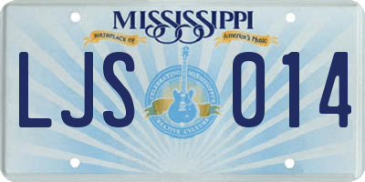 MS license plate LJS014
