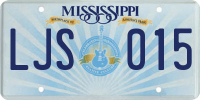 MS license plate LJS015