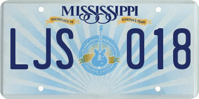 MS license plate LJS018