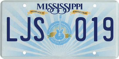 MS license plate LJS019