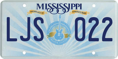 MS license plate LJS022