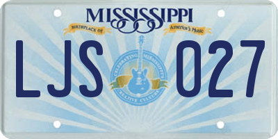 MS license plate LJS027
