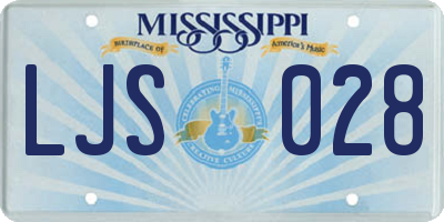 MS license plate LJS028