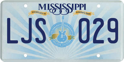 MS license plate LJS029