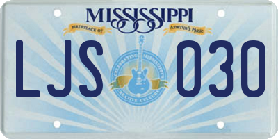 MS license plate LJS030