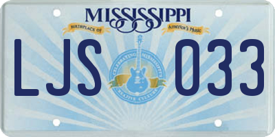 MS license plate LJS033
