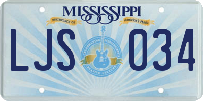 MS license plate LJS034
