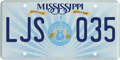 MS license plate LJS035