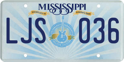 MS license plate LJS036