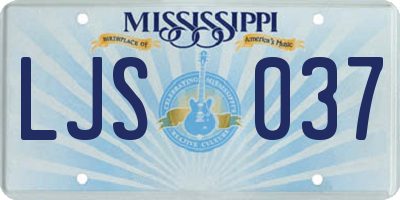 MS license plate LJS037