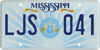 MS license plate LJS041
