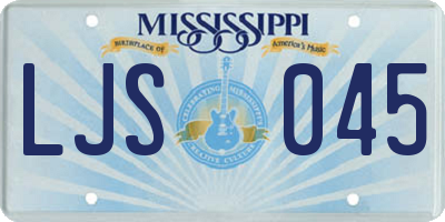 MS license plate LJS045
