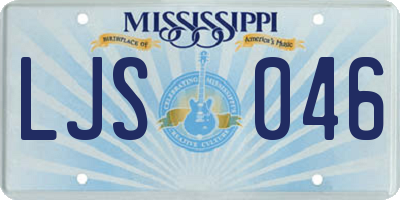 MS license plate LJS046