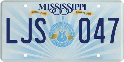 MS license plate LJS047