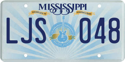 MS license plate LJS048