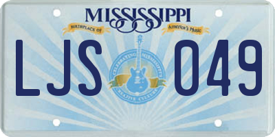 MS license plate LJS049